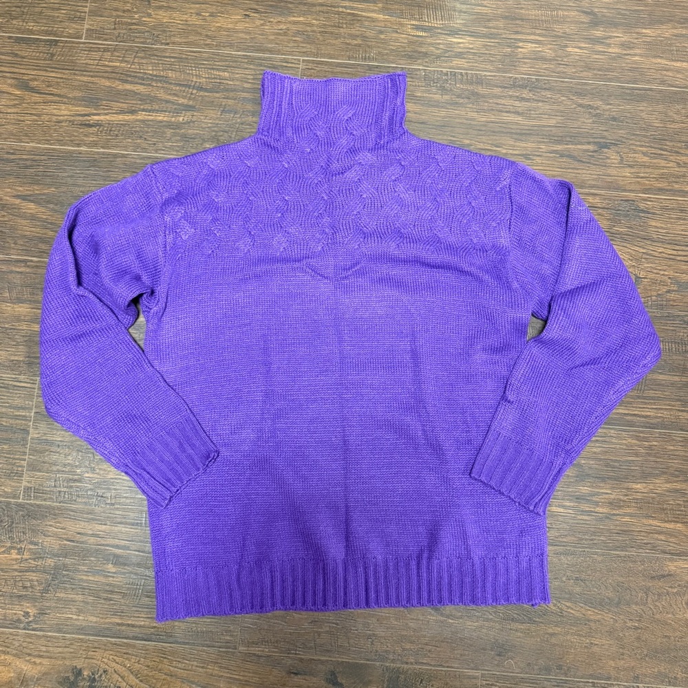 PURPLE Turnt neck HIGH NECK SWEATWR